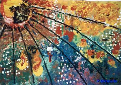 Schmerz leidender Mann unter diabolischer Sonne