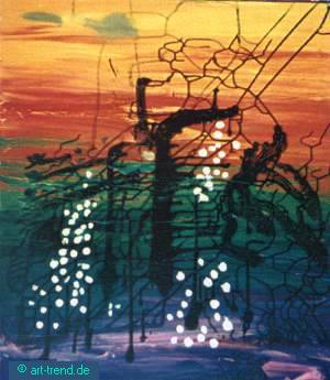 artificial construction at sunset